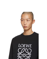 schwarzes und weißes bedrucktes Sweatshirt von Loewe