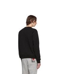 schwarzes und weißes bedrucktes Sweatshirt von DSQUARED2