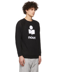 schwarzes und weißes bedrucktes Sweatshirt von Isabel Marant