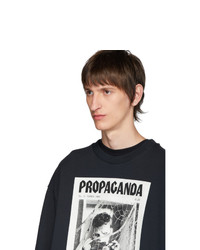schwarzes und weißes bedrucktes Sweatshirt von Acne Studios