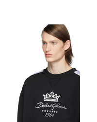 schwarzes und weißes bedrucktes Sweatshirt von Dolce and Gabbana