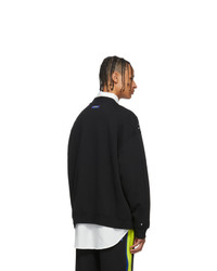 schwarzes und weißes bedrucktes Sweatshirt von Ader Error