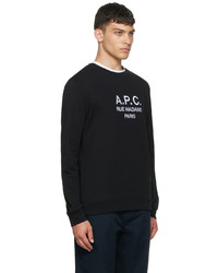 schwarzes und weißes bedrucktes Sweatshirt von A.P.C.