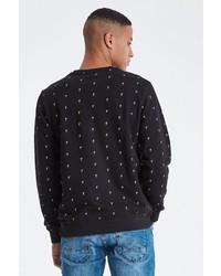 schwarzes und weißes bedrucktes Sweatshirt von BLEND