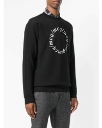 schwarzes und weißes bedrucktes Sweatshirt von McQ Alexander McQueen