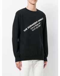 schwarzes und weißes bedrucktes Sweatshirt von Undercover