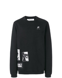schwarzes und weißes bedrucktes Sweatshirt von Damir Doma