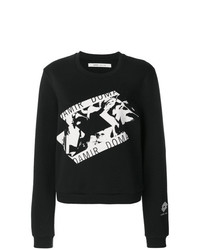 schwarzes und weißes bedrucktes Sweatshirt von Damir Doma
