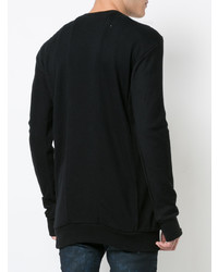 schwarzes und weißes bedrucktes Sweatshirt von 11 By Boris Bidjan Saberi