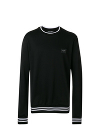 schwarzes und weißes bedrucktes Sweatshirt von Dolce & Gabbana