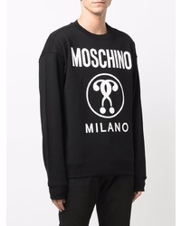 schwarzes und weißes bedrucktes Sweatshirt von Moschino