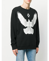 schwarzes und weißes bedrucktes Sweatshirt von Marcelo Burlon County of Milan