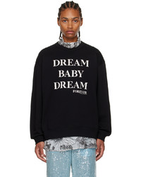 schwarzes und weißes bedrucktes Sweatshirt von Dries Van Noten