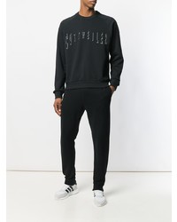 schwarzes und weißes bedrucktes Sweatshirt von Cottweiler