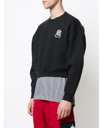 schwarzes und weißes bedrucktes Sweatshirt von Enfants Riches Deprimes