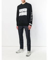 schwarzes und weißes bedrucktes Sweatshirt von Lanvin
