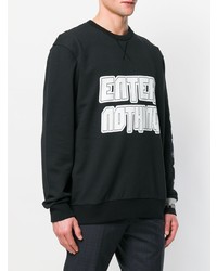 schwarzes und weißes bedrucktes Sweatshirt von Lanvin