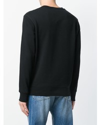 schwarzes und weißes bedrucktes Sweatshirt von Alexander McQueen