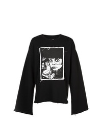 schwarzes und weißes bedrucktes Sweatshirt von Haculla