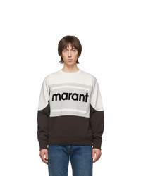 schwarzes und weißes bedrucktes Sweatshirt von Isabel Marant