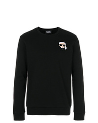 schwarzes und weißes bedrucktes Sweatshirt von Karl Lagerfeld