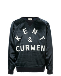 schwarzes und weißes bedrucktes Sweatshirt von Kent & Curwen