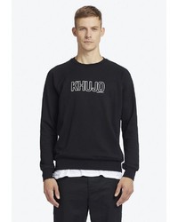 schwarzes und weißes bedrucktes Sweatshirt von khujo