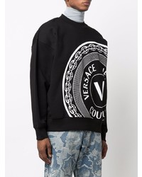 schwarzes und weißes bedrucktes Sweatshirt von VERSACE JEANS COUTURE