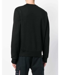 schwarzes und weißes bedrucktes Sweatshirt von Moncler