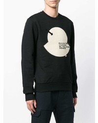 schwarzes und weißes bedrucktes Sweatshirt von Moncler