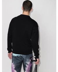 schwarzes und weißes bedrucktes Sweatshirt von Moschino