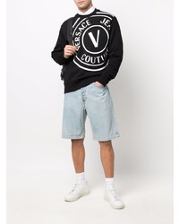 schwarzes und weißes bedrucktes Sweatshirt von VERSACE JEANS COUTURE