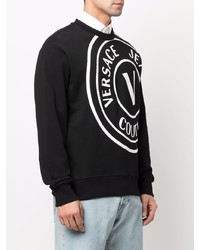 schwarzes und weißes bedrucktes Sweatshirt von VERSACE JEANS COUTURE