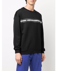 schwarzes und weißes bedrucktes Sweatshirt von Moschino