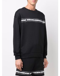 schwarzes und weißes bedrucktes Sweatshirt von Moschino