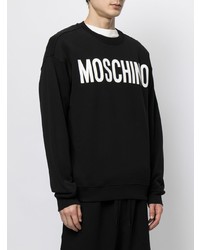 schwarzes und weißes bedrucktes Sweatshirt von Moschino