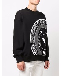 schwarzes und weißes bedrucktes Sweatshirt von VERSACE JEANS COUTURE