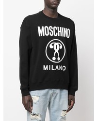 schwarzes und weißes bedrucktes Sweatshirt von Moschino