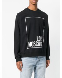 schwarzes und weißes bedrucktes Sweatshirt von Love Moschino