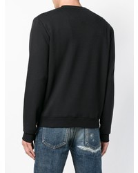 schwarzes und weißes bedrucktes Sweatshirt von Saint Laurent