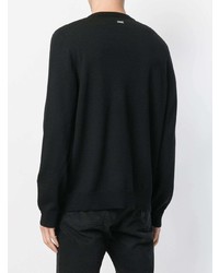 schwarzes und weißes bedrucktes Sweatshirt von Just Cavalli