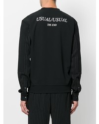 schwarzes und weißes bedrucktes Sweatshirt von McQ Alexander McQueen