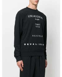 schwarzes und weißes bedrucktes Sweatshirt von McQ Alexander McQueen