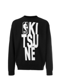 schwarzes und weißes bedrucktes Sweatshirt von MAISON KITSUNÉ