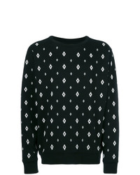schwarzes und weißes bedrucktes Sweatshirt von Marcelo Burlon County of Milan
