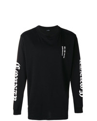 schwarzes und weißes bedrucktes Sweatshirt von Marcelo Burlon County of Milan