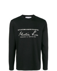 schwarzes und weißes bedrucktes Sweatshirt von Martine Rose