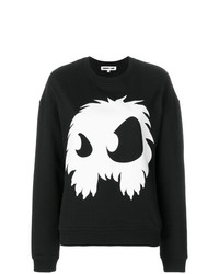 schwarzes und weißes bedrucktes Sweatshirt von McQ Alexander McQueen