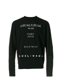 schwarzes und weißes bedrucktes Sweatshirt von McQ Alexander McQueen