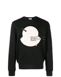 schwarzes und weißes bedrucktes Sweatshirt von Moncler